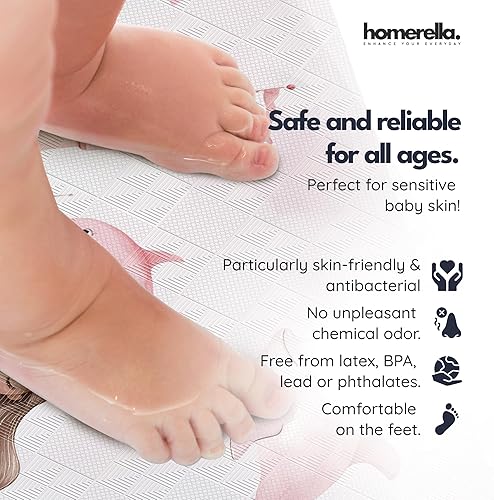 Miniatura 55 de Alfombrilla de Bañera Antideslizante Antimoho para Niños Libre de BPA con Ganchos - homerella® Animales Marinos del Océano 40x16, Alfombrilla de Abc