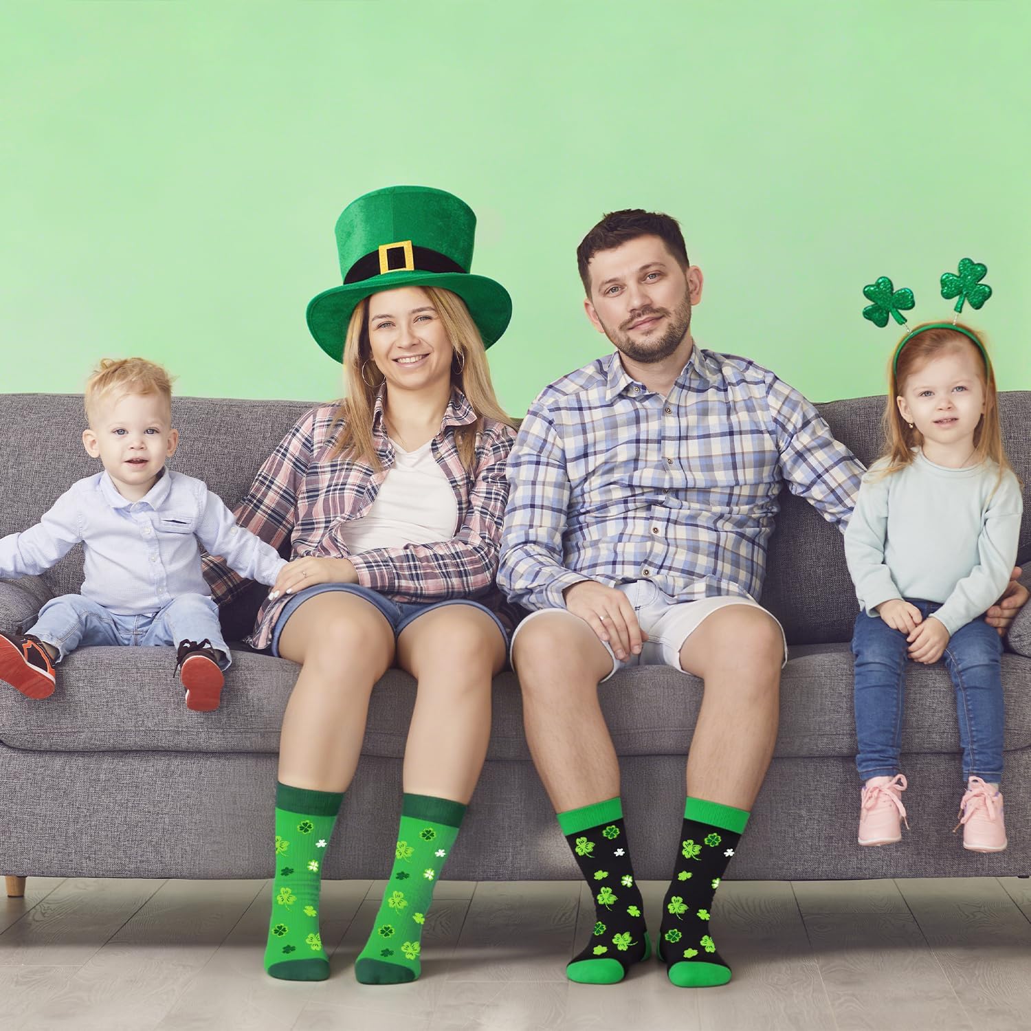 St Patricks Day Socks for Women Men, 2 Pairs Shamrock Irish Socks, Green Saint Patricks Day Outfit Accessories, St Patrick's Day Gifts For Adults Coworkers Teachers Friends - Image 3