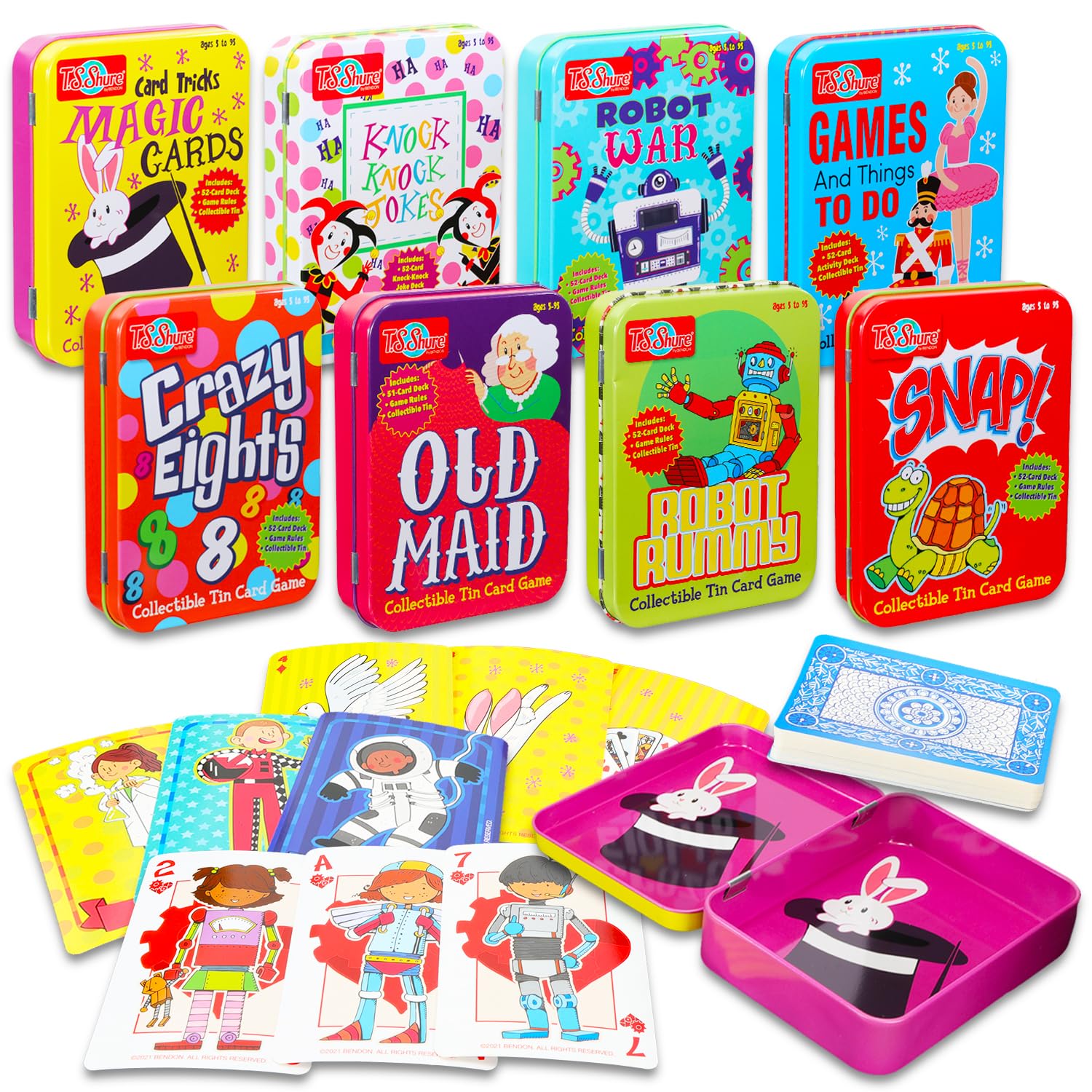 Amazon.com: 8 Pack Card Games - Tin Case Travel Table Games and