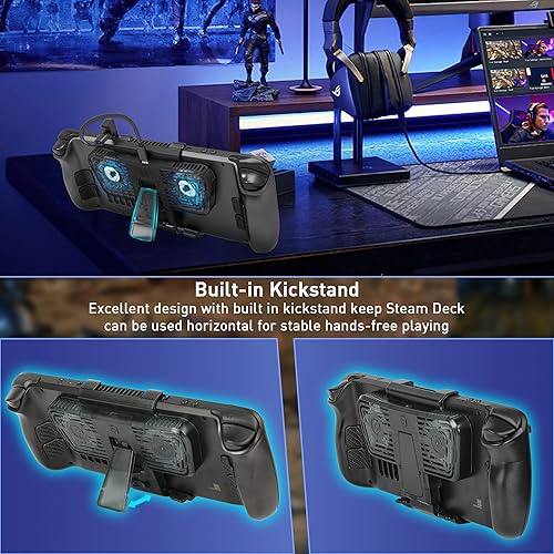 Miniatura 4 de RTTACRTT Ventilador de refrigeración 3 en 1 con soporte para cubierta de vapor compatible con cubierta de vapor modo OLED NSWNSW 3 modos de viento