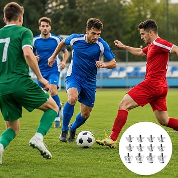 12pcs M5 Thread Football Studs with Metal Tips, 8×13mm Front amd 4×16mm Heel Hybrid Replacement Studs, football studs, football studs replacement, metal studs, SG Stud Screw for Soft & Natural Grass