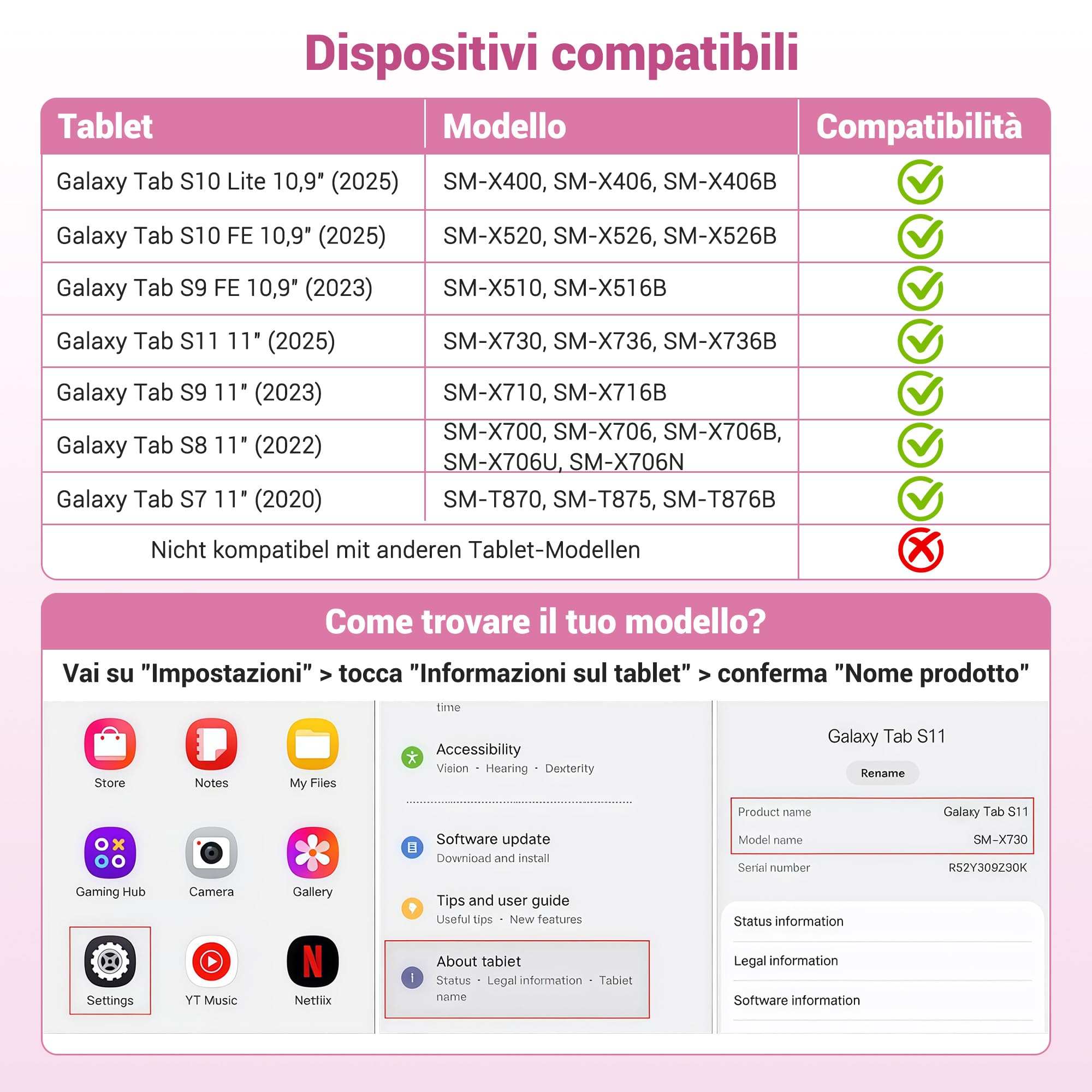 Pellicola Protettiva in Vetro Temperato 9H per Samsung Galaxy Tab S10 Lite / S10 FE / S9 FE 10,9 Pollici, Anti Graffio