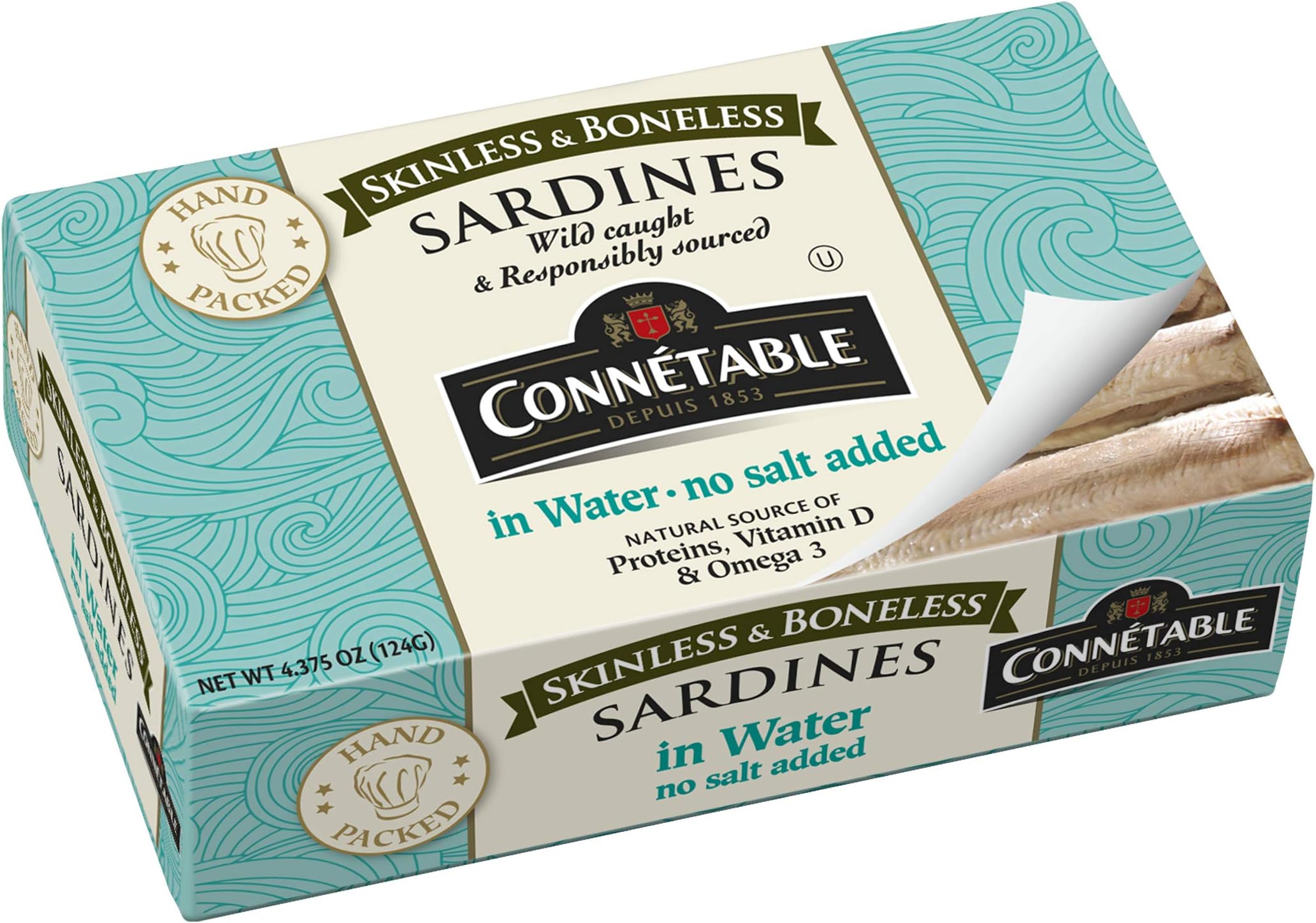 Season Sardines in Water No Salt Added, Wild Caught, 22g