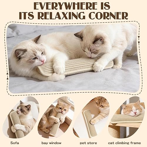 Miniatura 7 de Paquete de 3 juguetes de sisal para gatos de interior, juguetes para gatos, almohadilla de sisal para rascar, juguetes de dentición para gatitos