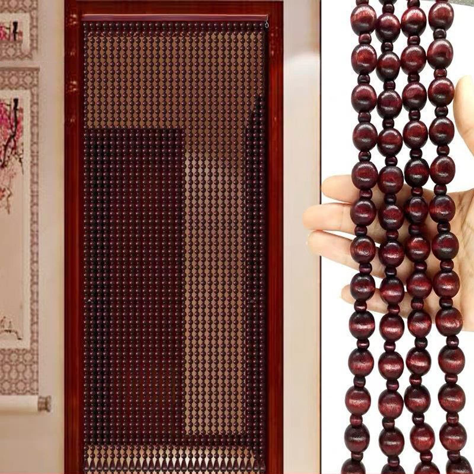 Rideau de porte en perles artisanat rétro pour une maison chaleureuse