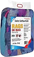 Vista 2 de Trapos de limpieza de punto de algodón, bolsa de 10 libras (aprox. 60-70 unidades) – Bolsa de trapos para pintores, mecánicos, detalles automáticos