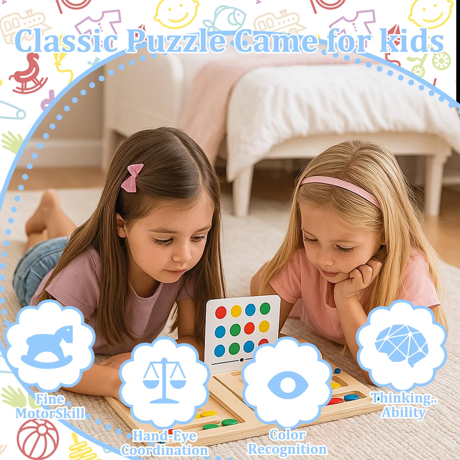 Magnetic Maze, Wooden Toys for Kinds Puzzles for 3 Year Olds - Image 4