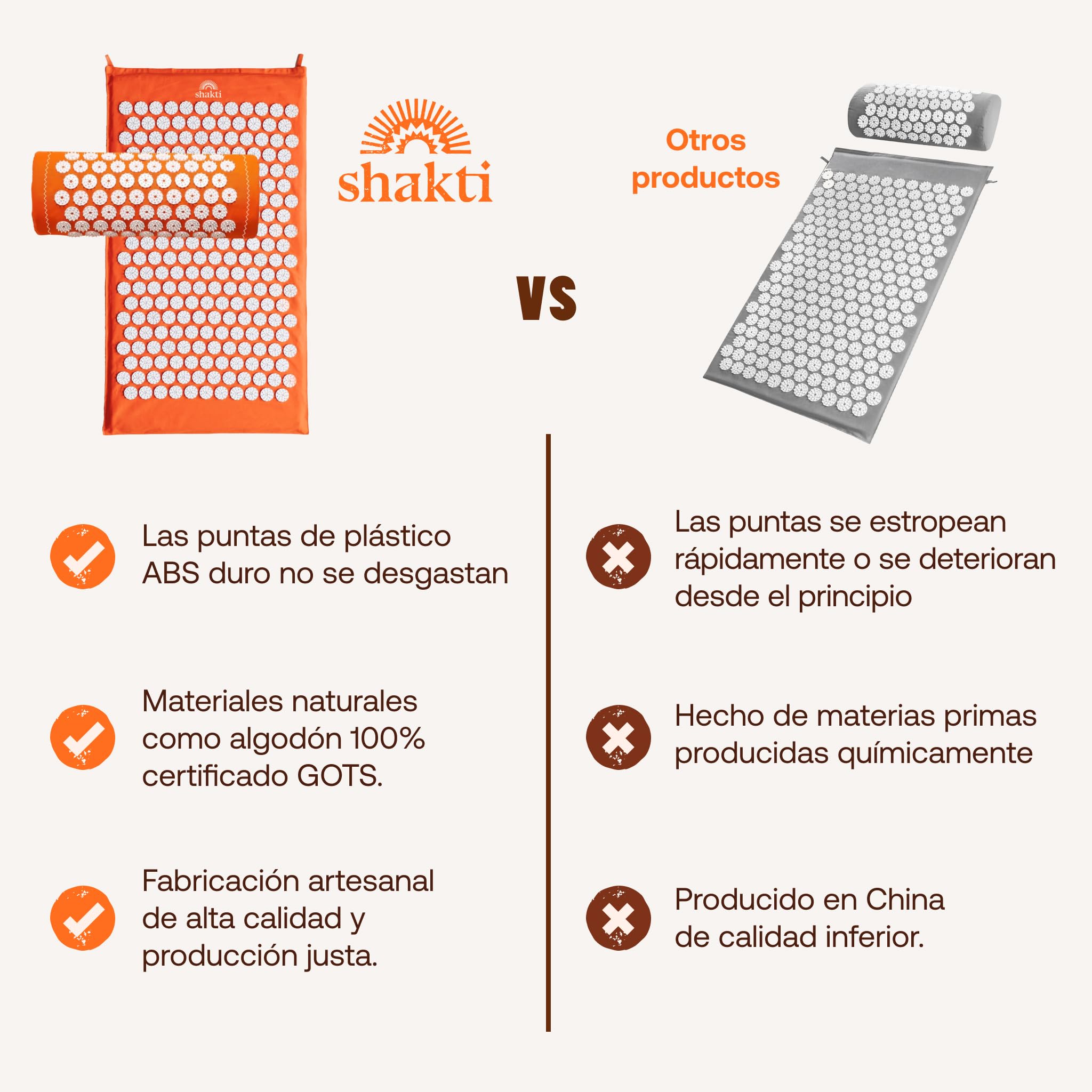 ShaktiMat [La original] Esterilla de acupresión - Algodón orgánico - Fabricación ética - Relajación y masaje en la espalda, la cervical, los piernas, los pies - Negro