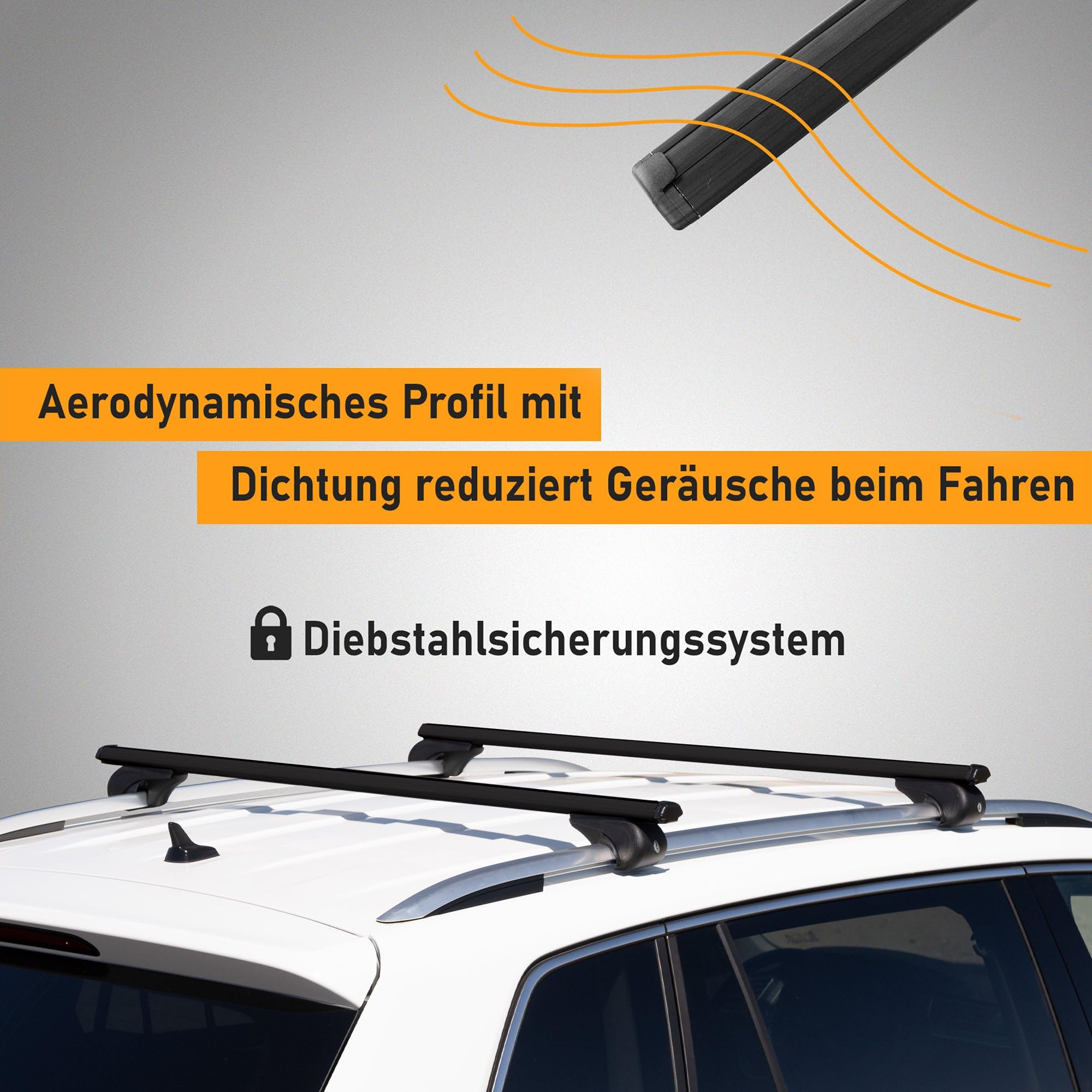 CHROMEMASTER Portapacchi da Tetto, Barre Tetto; Compatibile con Volkswagen T6 Caravelle 2015-2019; Per il Trasporto di Box da Tetto, Portabiciclette, Scala; Struttura Leggera e Resistente in Alluminio