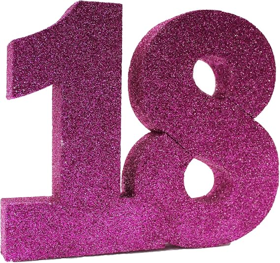 ocballoons Decorazione da Tavolo Fuxia Numero 18 polistirolo
