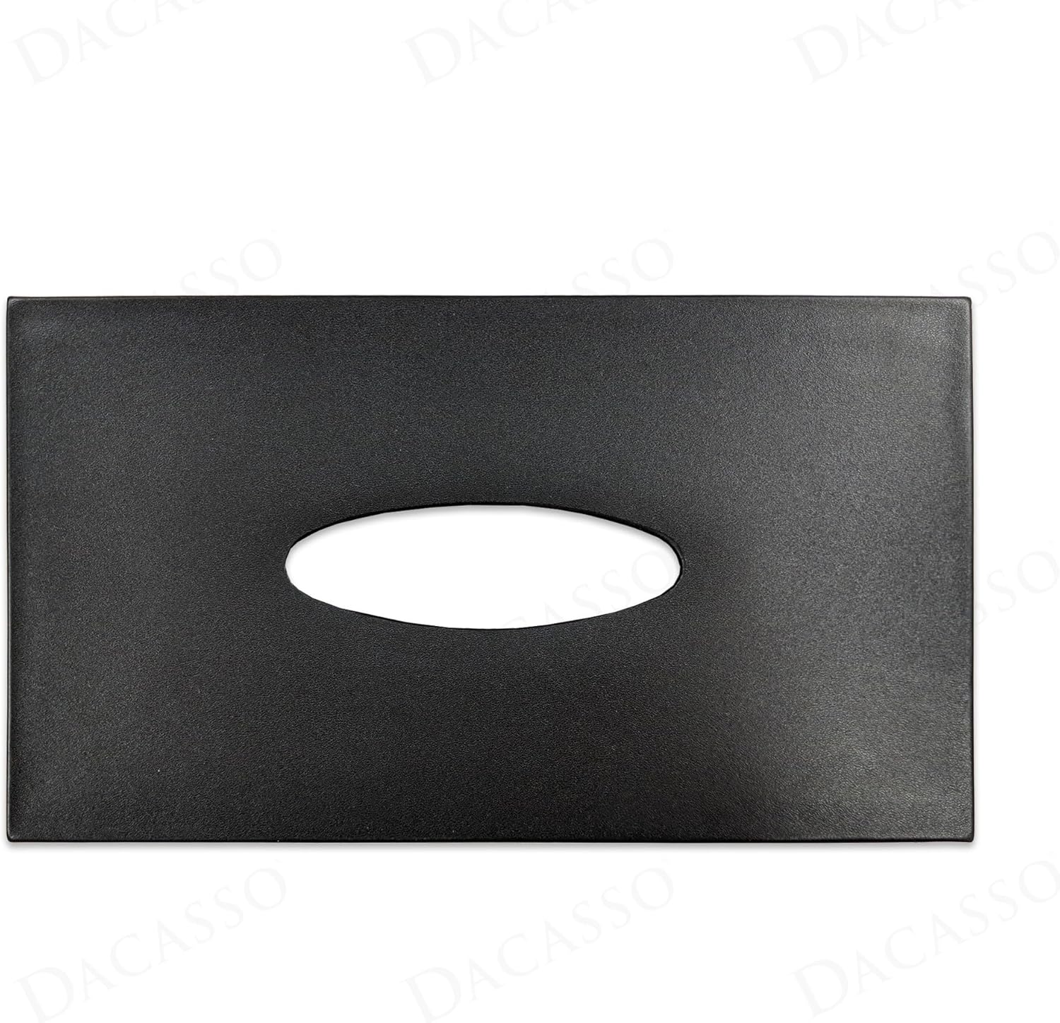 Dacasso Black Leatherette Rectangular Tissue Box Cover - Desktop, Countertop, Kitchen, Office or Executive Boardroom Table Protection
