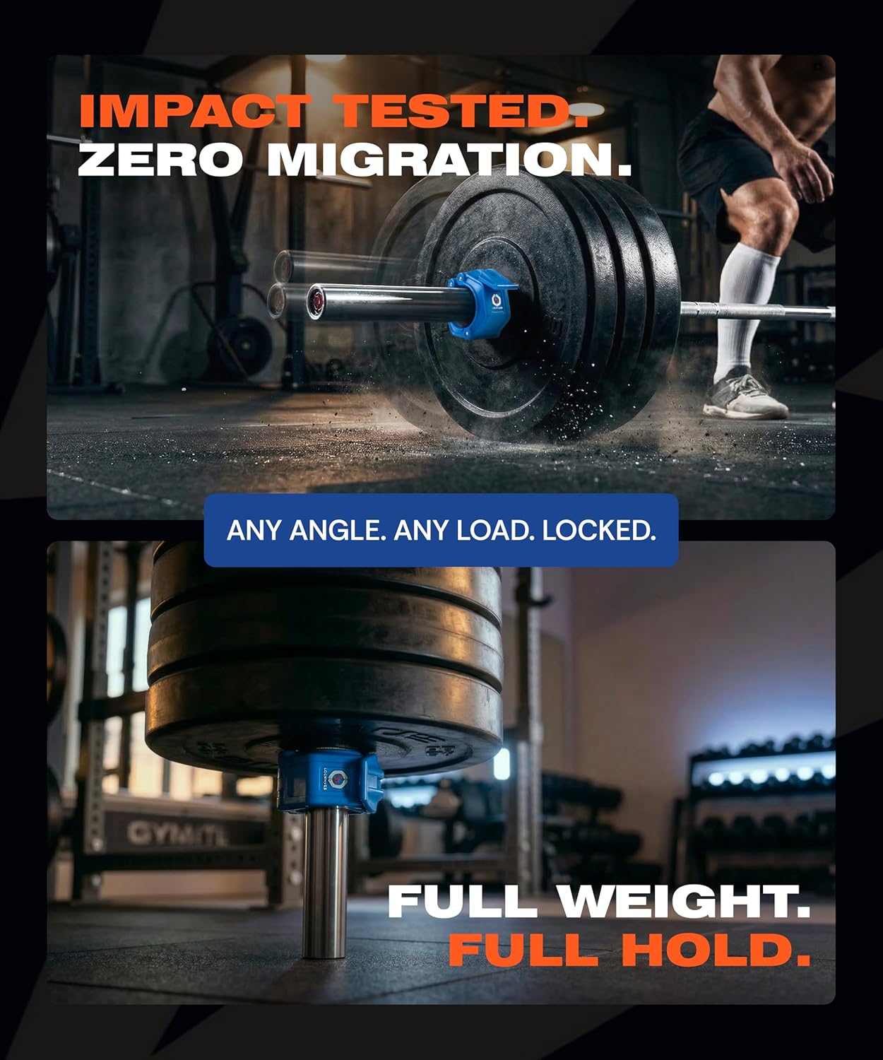 Lock-Jaw OLY 2 Barbell Collars Olympic Barbell Clamps 2 Pcs – Heavy Duty Bar Clamps for 2” & 50mm Olympic Bars – Secure Weight Bar Clamps for Strength Training & Home Gym Accessories – Quick Release