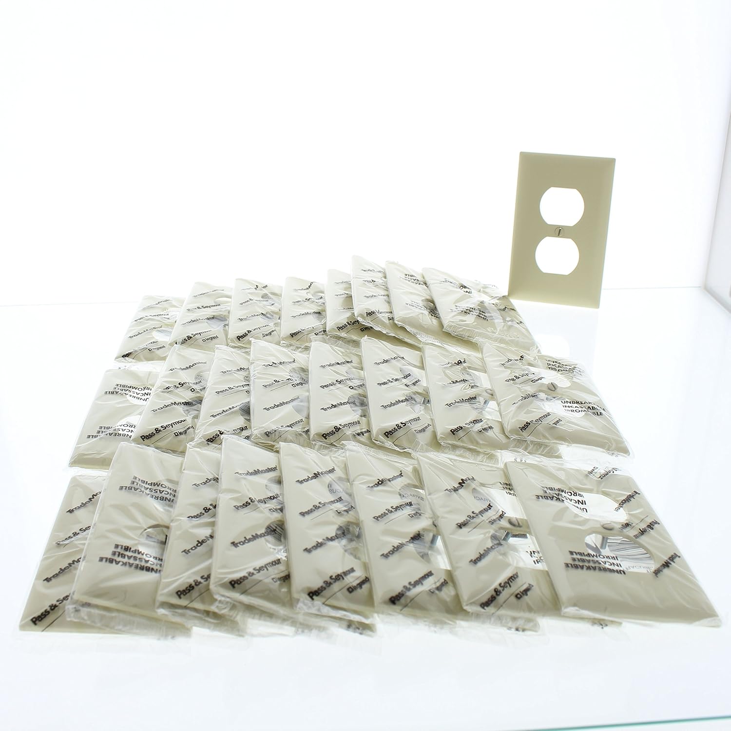 25 P&S Ivory 1-Gang UNBREAKABLE Duplex Receptacle Outlet Nylon Wallplates TP8-I