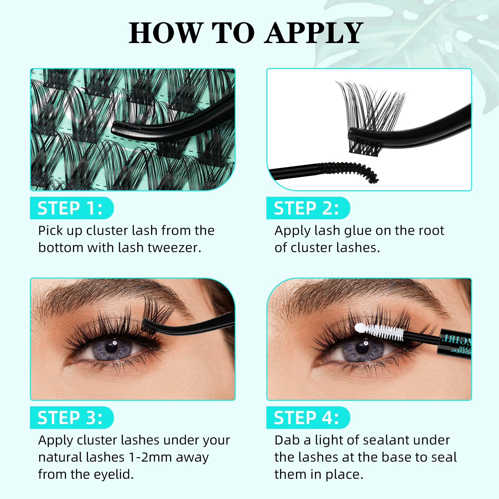 AMZGIRL LASH Cluster di ciglia Wet Look 168Pcs Ultra-sottile Banda ciglia Estensioni Spiky Anime Wide Span (Hollyhock, C-10-18mm)