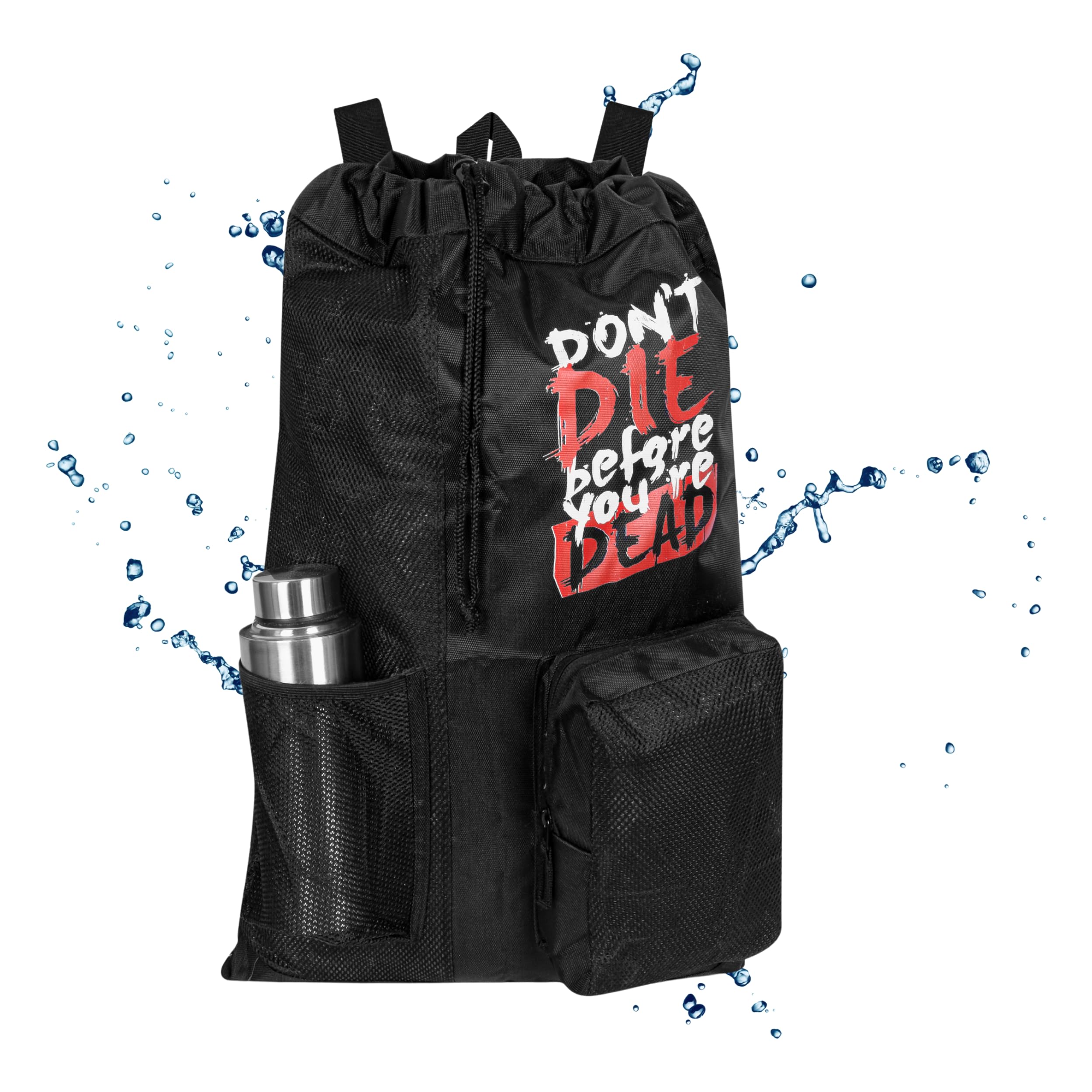 PHILLIN Swimming Equipment Kit Bag - Large Capacity Sports Backpack with Wet Pocket Ideal for Adults, Kids, Women, and Men Versatile Swim Accessories (Black)