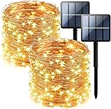 Garden Art New Imported (Pack of 1) Garden Solar Extra-Long String Lights Outdoor,200 LED, Waterproof Copper Wire 8 Modes Fairy Lights for Decor (Warm White) GAXLTD-P5041(200)