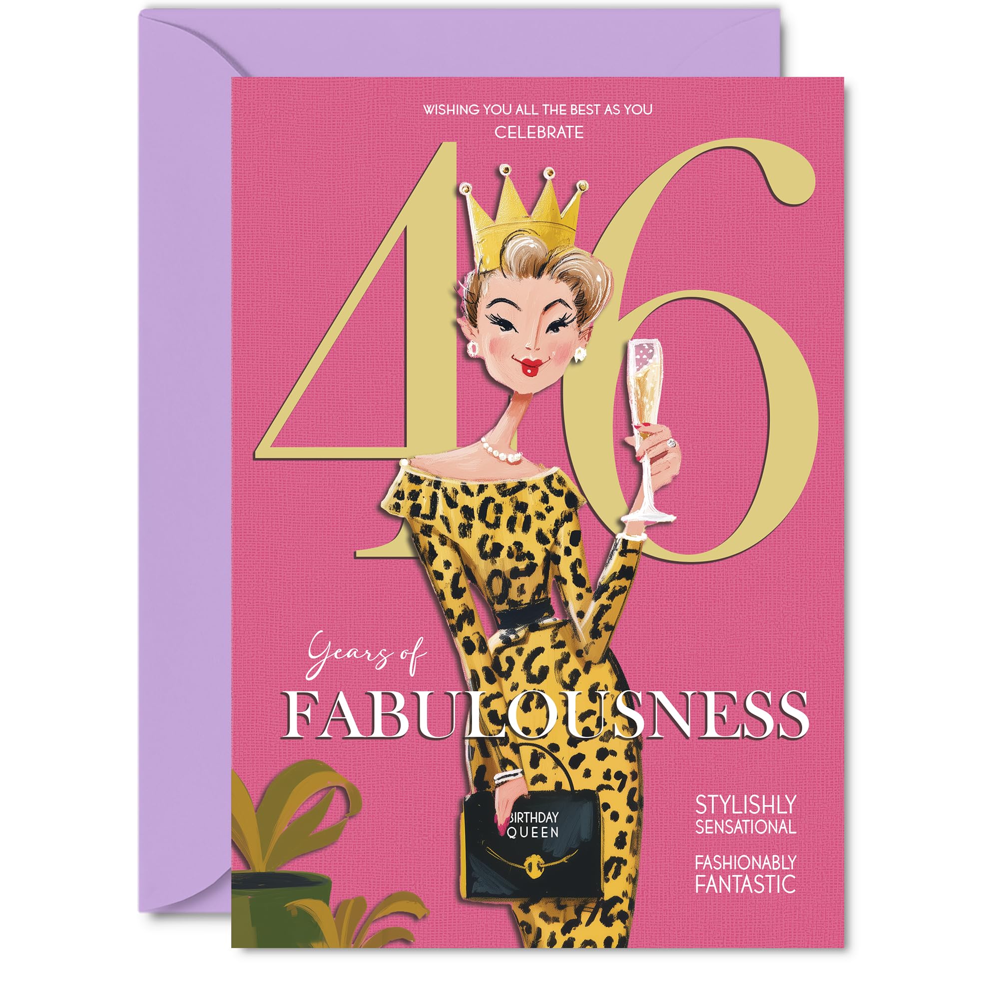 46th Birthday Cards for Women - Years Of Fabulousness - Happy Birthday Card for 46 Year Old Woman Sister Friend Niece Daughter, A5 Bday Greeting Cards