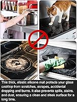 Vista 8 de Cubiertas Superiores de Estufa para Estufa Eléctrica, Protector de Cubierta Superior de Estufa de Vidrio de Silicona Resistente de Grado Gris