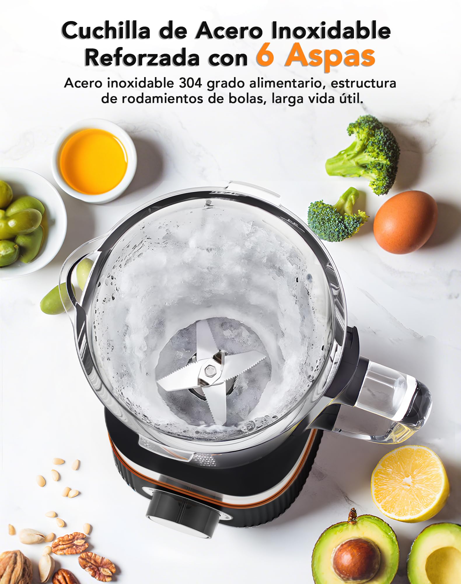 Batidora de Vaso, Licuadora con 2 Botellas Tritan de Libre de BPA, Batidora de Vaso Portatil, Poco Ruido, Fácil de Limpiar, 4 Cuchillas para Verduras, Frutas, Batidos y Malteadas