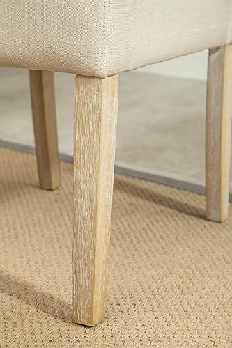 Miniatura 5 de Roundhill Furniture - Silla de comedor parsons de madera maciza costumbrista y tapizado estilo capitoné Textil Bronceado