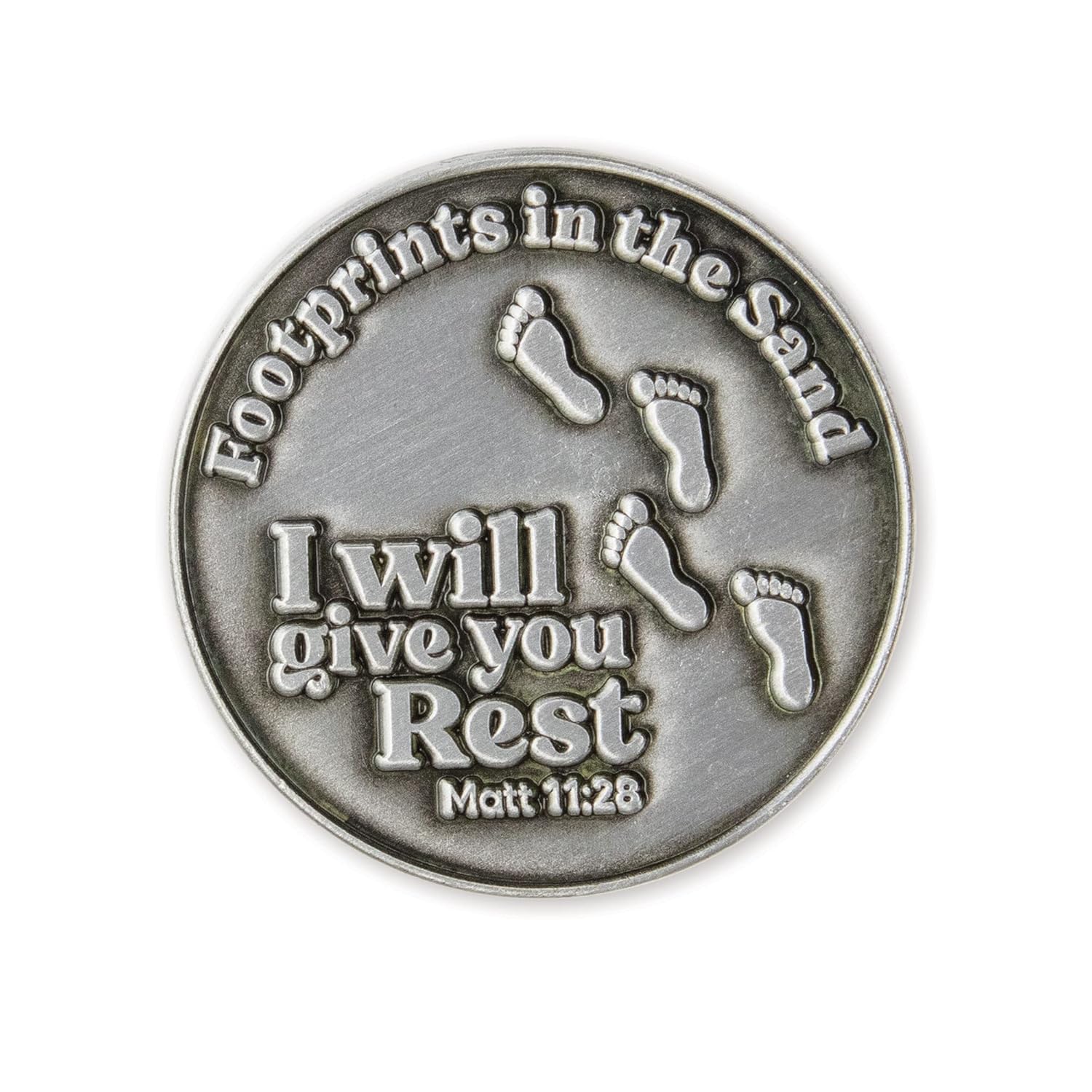 Footprints in The Sand Love Expression Coin, Bulk Pack of 10 Gifts of Appreciation for Military & Law Enforcement, Keepsake Pocket Token of Prayer & Divine Protection for Men & Women, EDC Coin