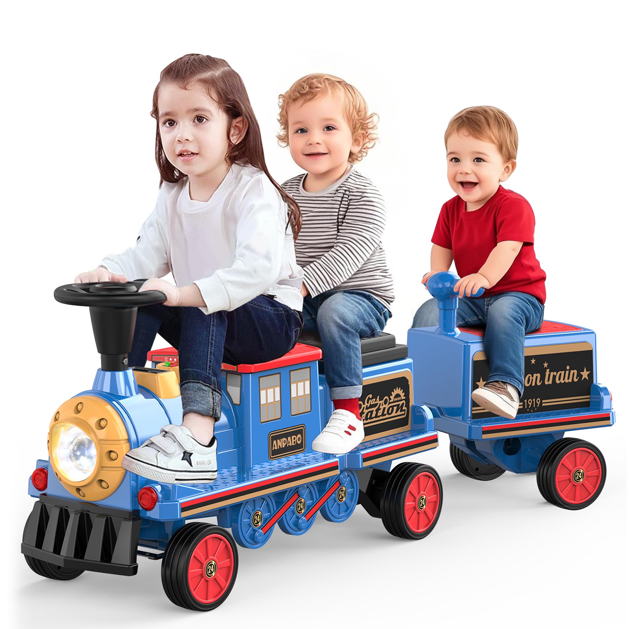Amazon.com: ANPABO Ride On Train Set Trackless, Include 1