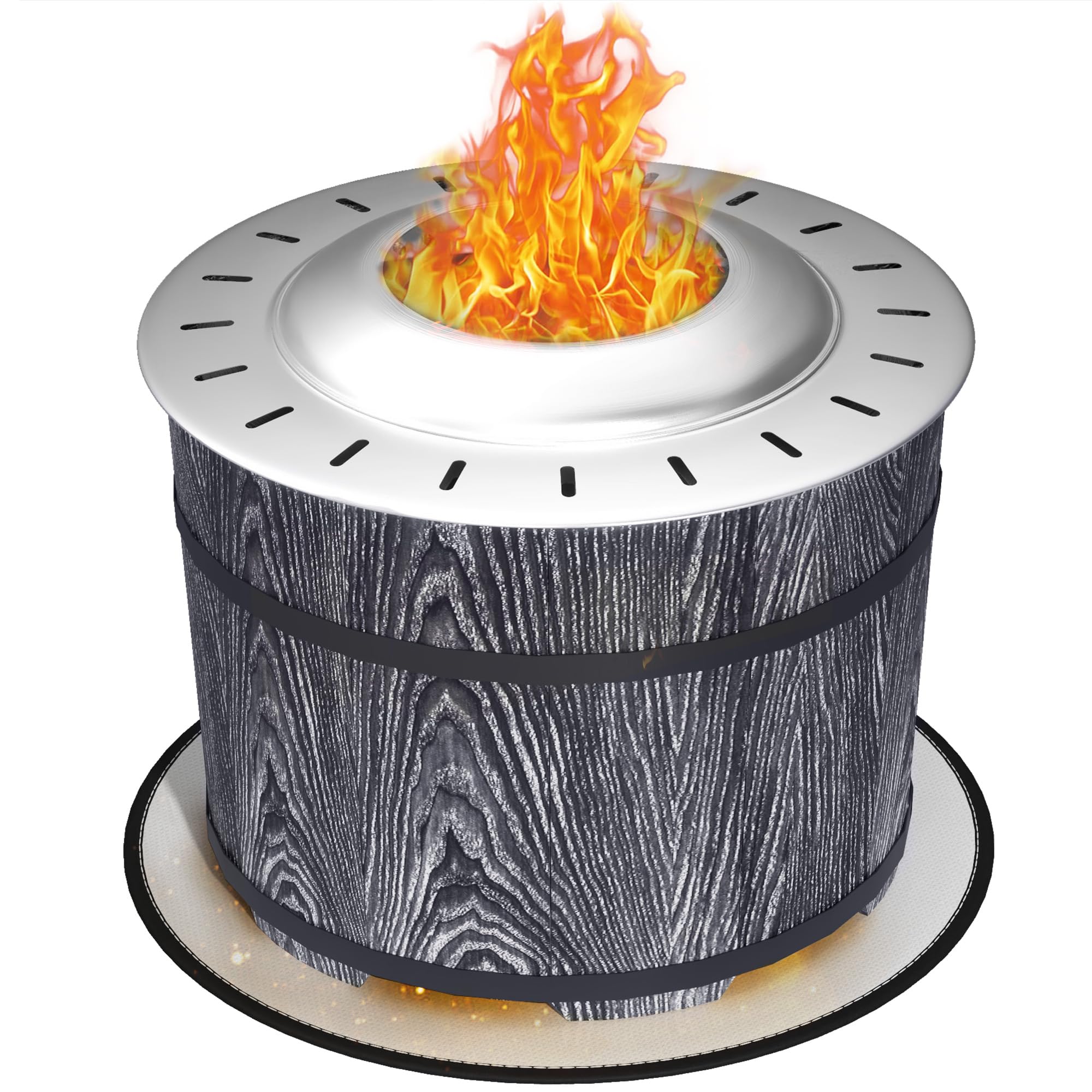 Amazon.com : Outsunny Smokeless Fire Pit with Fireproof Mat, 20