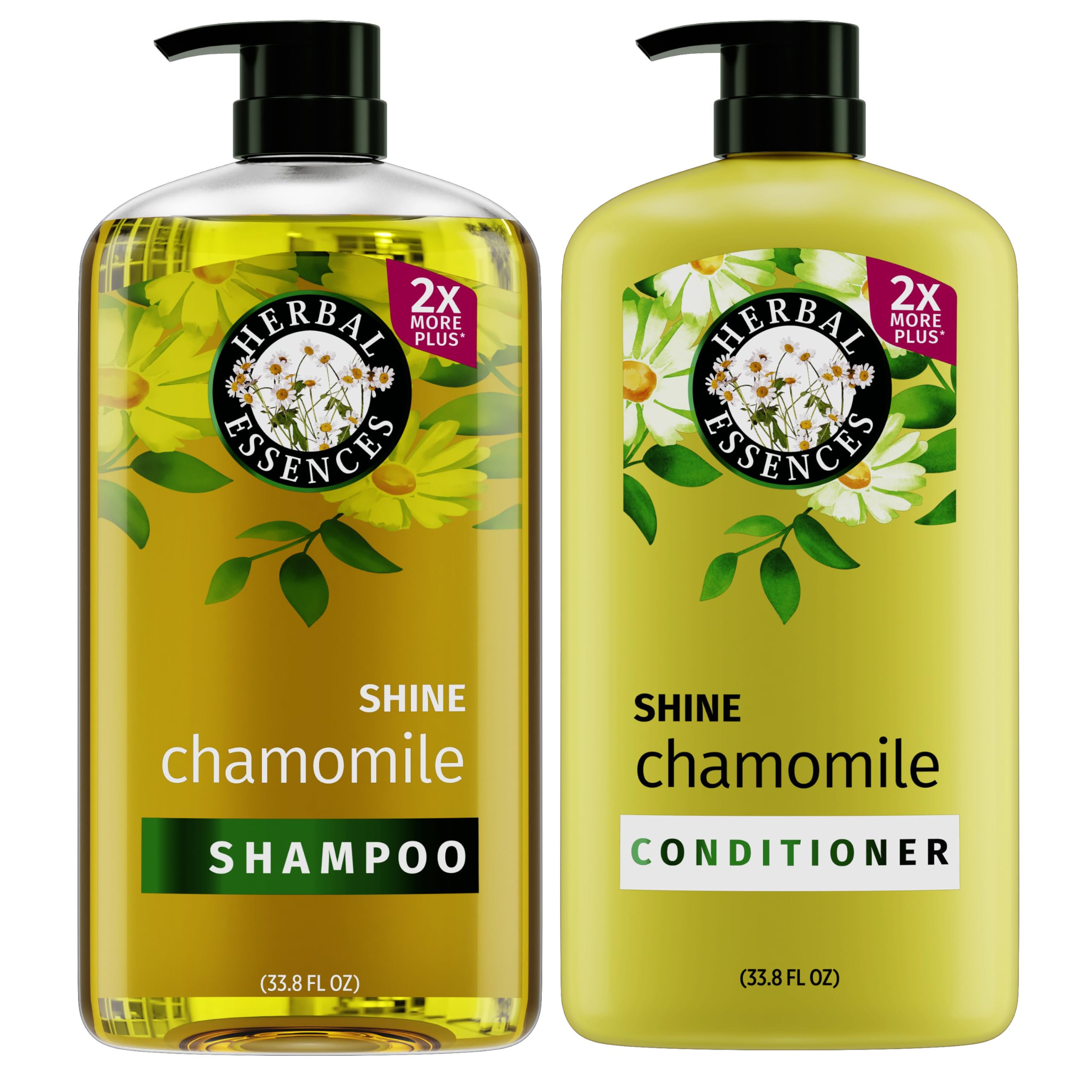 Herbal Essences Shine Collection Chamomile Shampoo and Conditioner Set, 67.6 fl oz, Shines and Smooths Hair, Mineral Oil Free