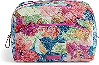 Vista 12 de Vera Bradley Bolsa organizadora de maquillaje cosmético grande de algodón para mujer