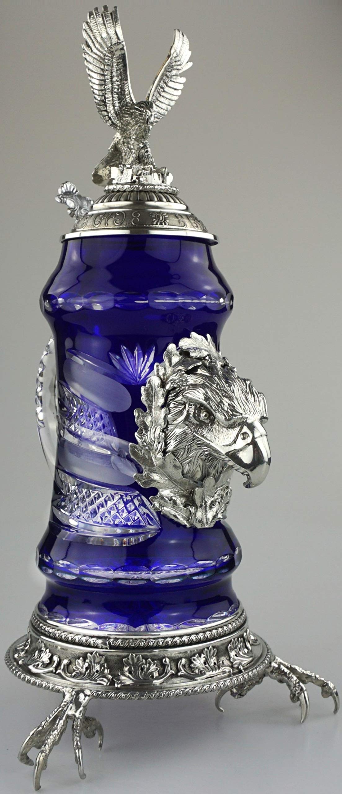 Jarra de cristal, jarra de cerveza, tallada a mano, cristal de camuflaje