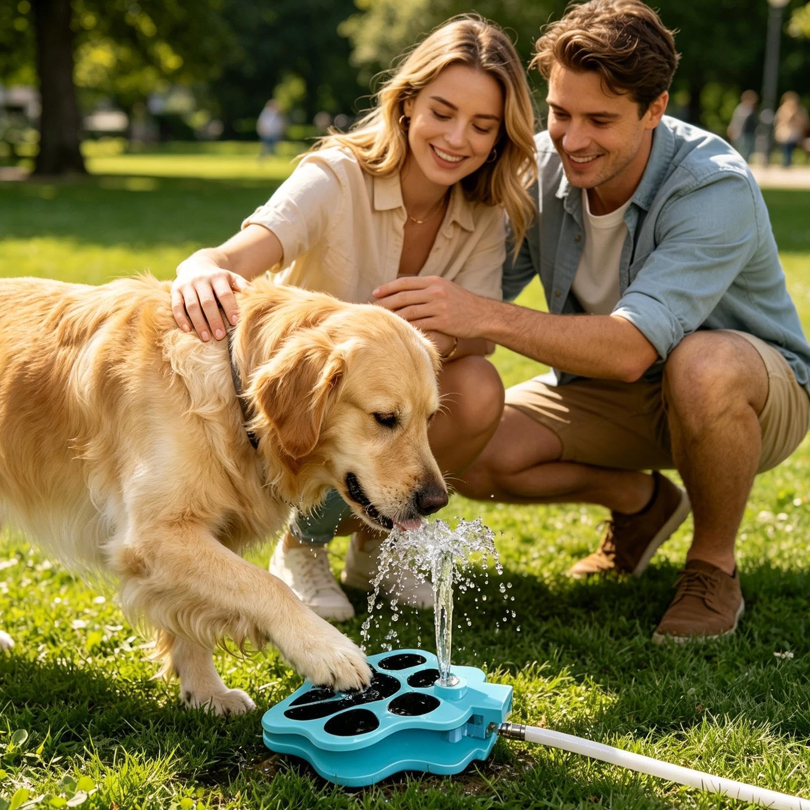 Hunde-Pedal-Sprinkler – 600 g lustiger interaktiver Feuchtigkeitsspender | Outdoor-Wasserbrunnen für Hunde | Geeignet für mittelgroße bis große Welpen im Garten