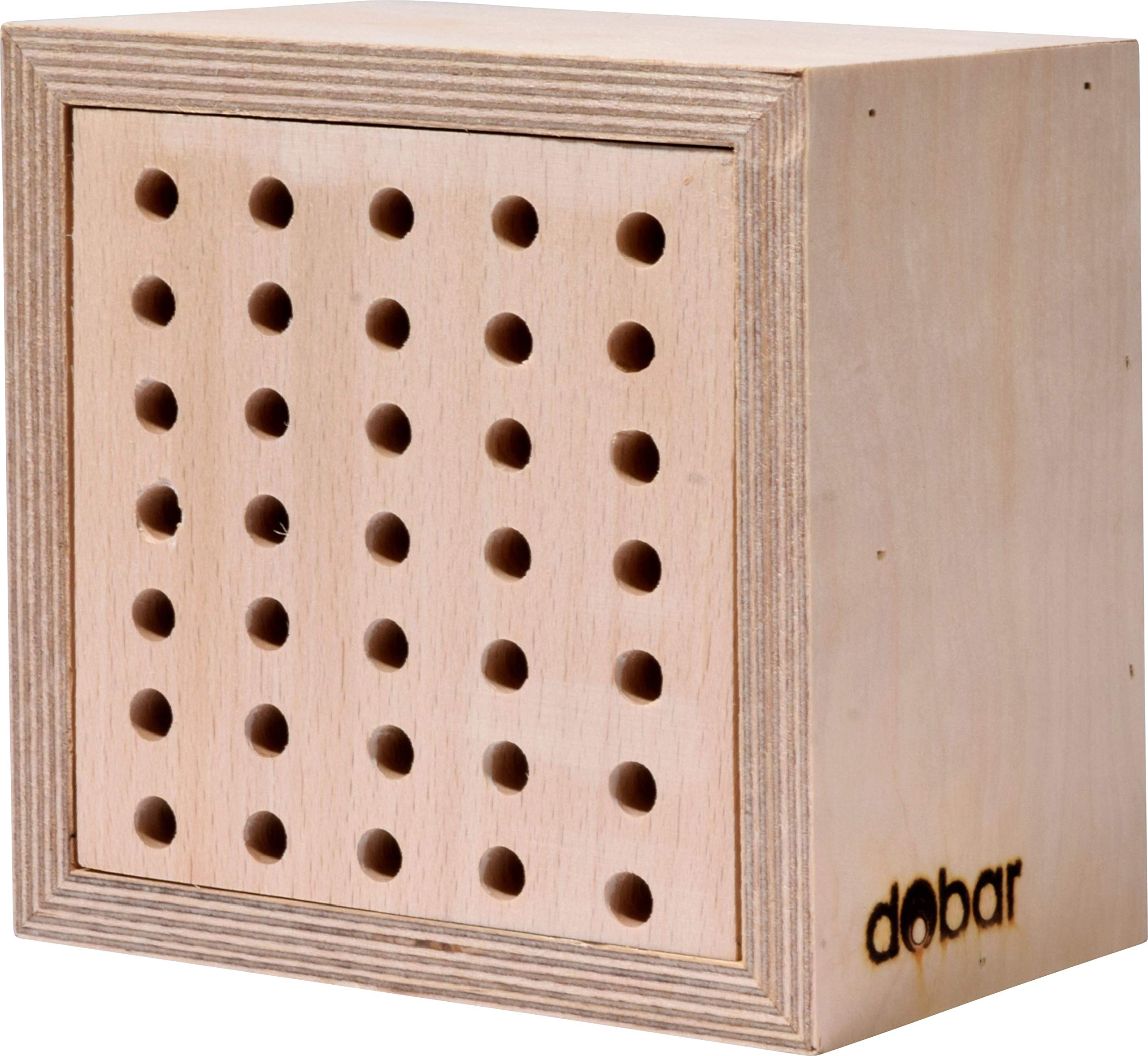 LUXUS-INSEKTENHOTELS 28410e Großes Profi-Wildbienenhotel - Wildbienen-Nisthilfe Holz - Insektenhotel mit Schutzrahmen - Wildbienenhaus Buchenholz Papierröllchen - 45 x 15 x 31 cm