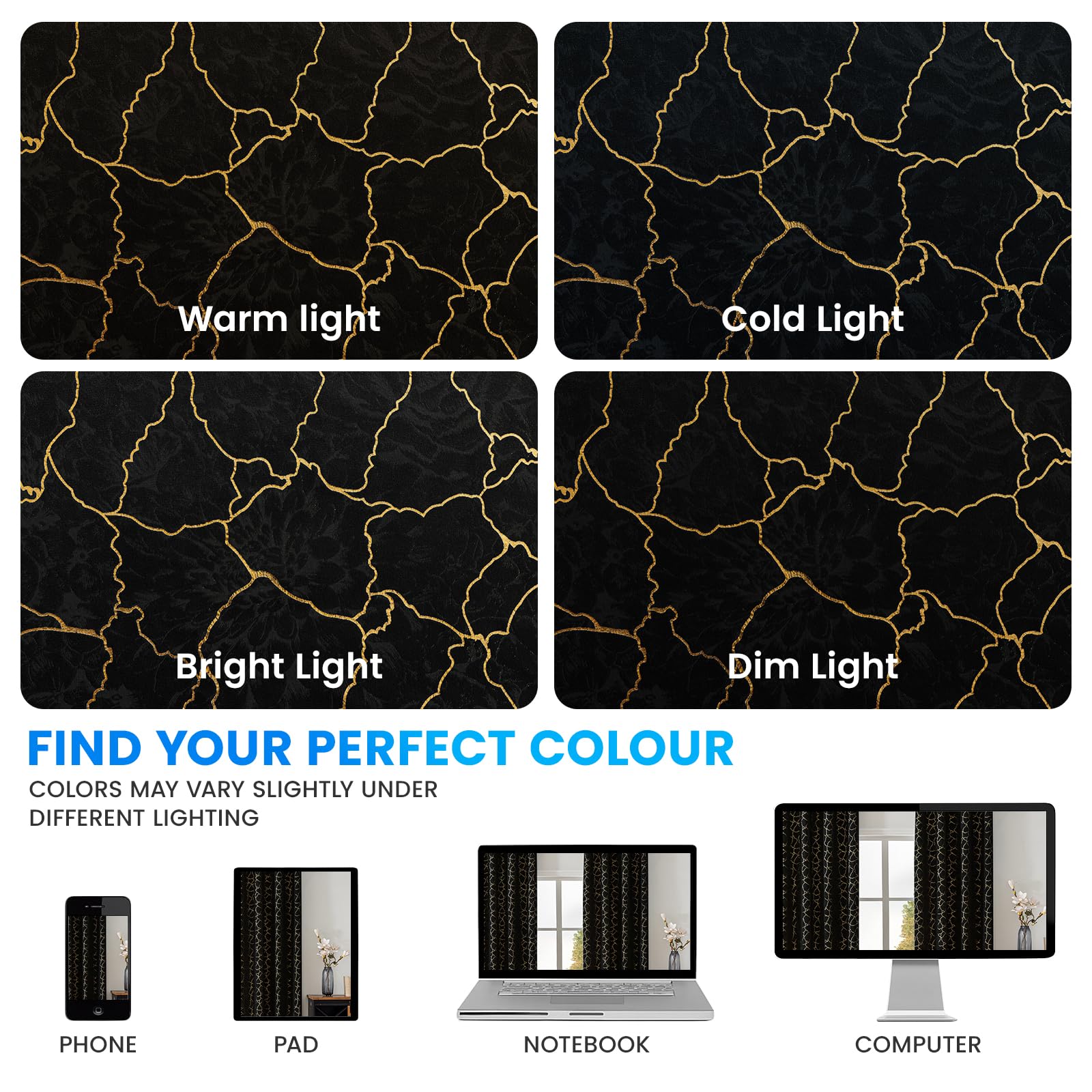 Ystyle Rideau Occultant Velours Lot De 2, 140x260cm, Rideaux Salon Rideau Thermique Isolant Anti Chaud Intérieurs, Rideau Phonique Anti Bruit, Moderne Chambre Maison Dressing, Noir