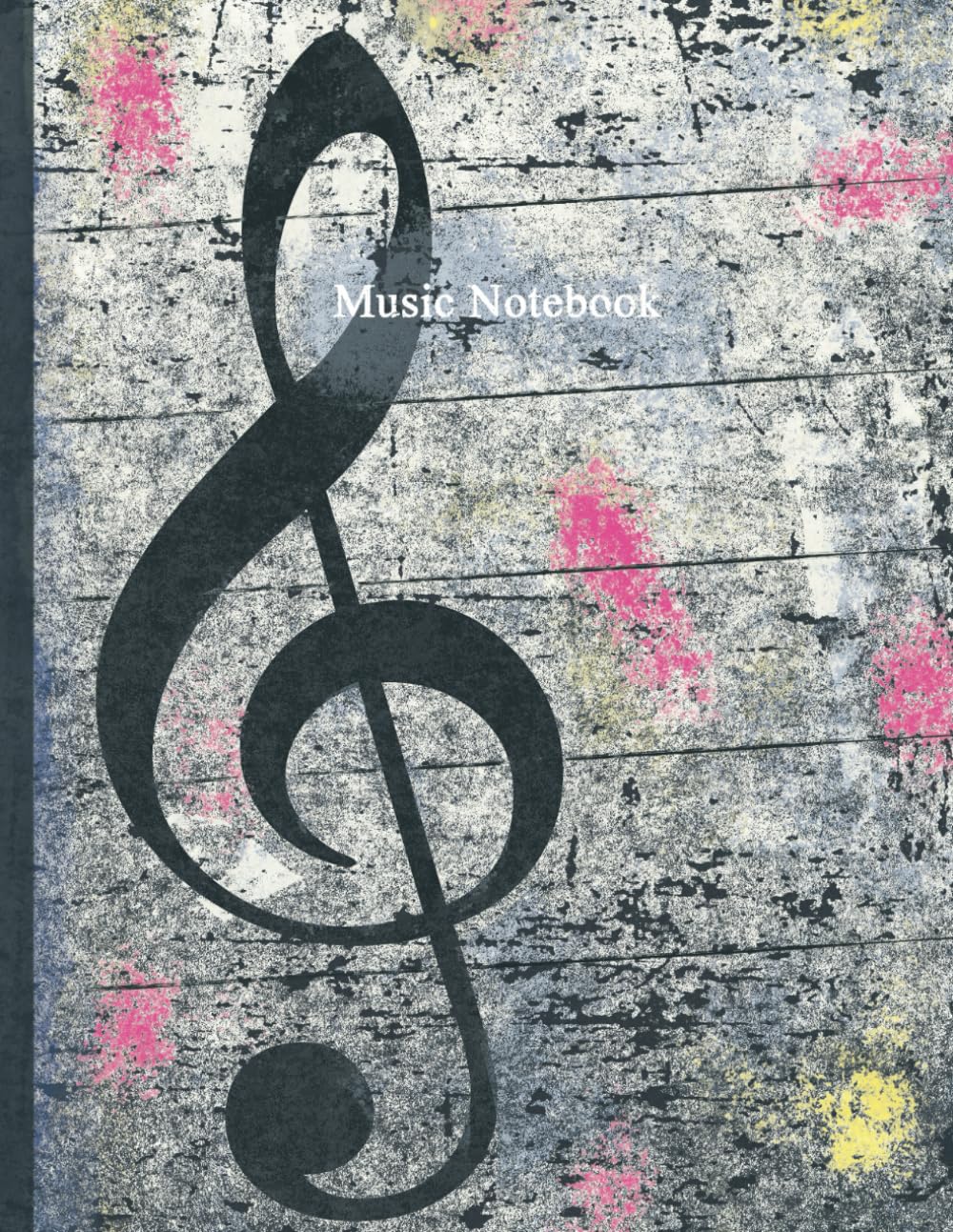 Cahier de musique grunge et quaderno pentagrammato pour partition de guitare et rock