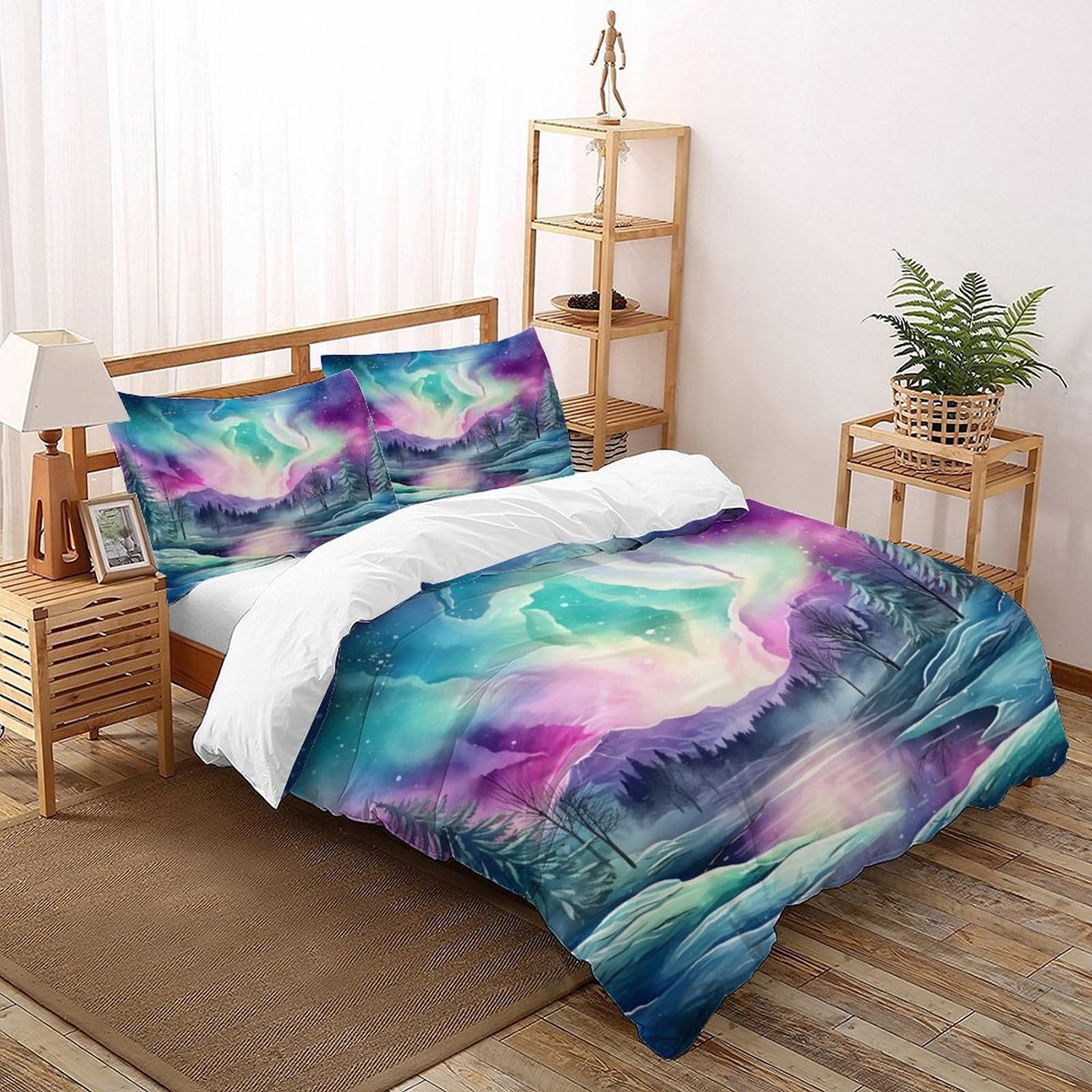 Parure de lit microfibre adulte et enfant housse couette 260x220cm motif ciel cosmique