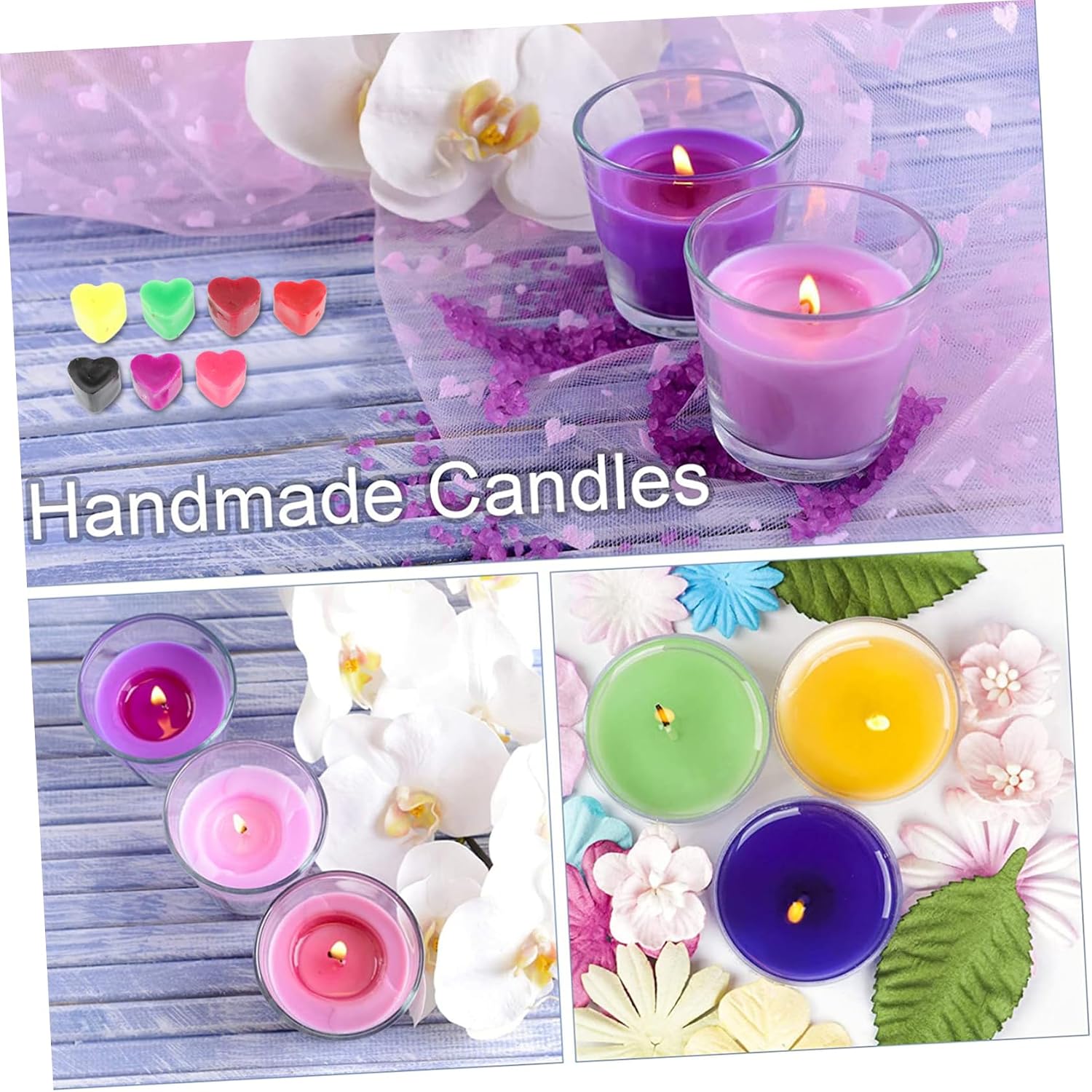 ARTIBETTER 11pcs Candle Dyes Kit Vibrant Chips for Candle Making Soluble Wax Dye for Projects for Home Decor and