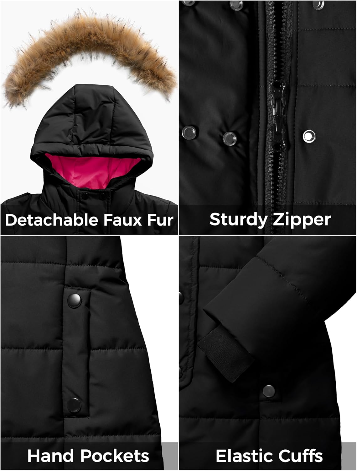 ZSHOW Girls' Long Winter Coat Parka Waterproof Warm Puffer Jacket - Image 6