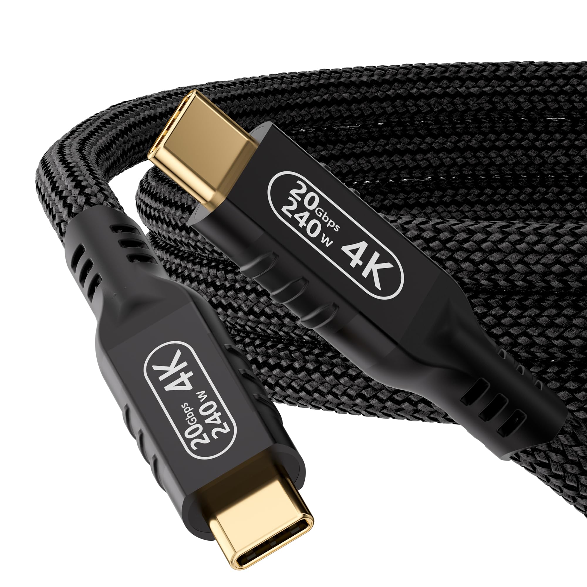 cavo di trasferimento dati usb c 2 m/2 m, cavo usb 3.2 240 watt ricarica rapida usb c cavo, usb c a usb c cavo video per monitor cavo dati tipo c, usb c 4k, cavo video usbc a usbc, usb c a usb c nero