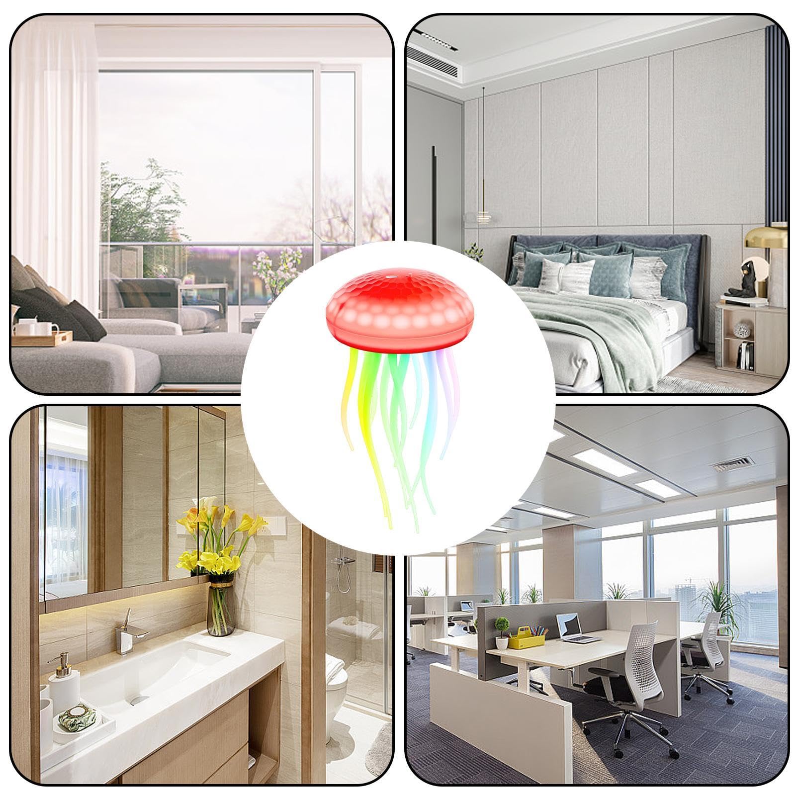 Luce notturna a LED con, lampada con Lampada ad attivazione vocale | Lampada da comodino ricaricabile da 1000 mAh, luce notturna portatile a LED RGB con medusa per soggiorno, scrivania da
