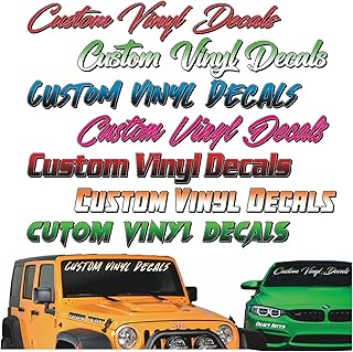 Premium Custom Windshield Vinyl Decal (Short 4-6 Letters) for Car & Truck