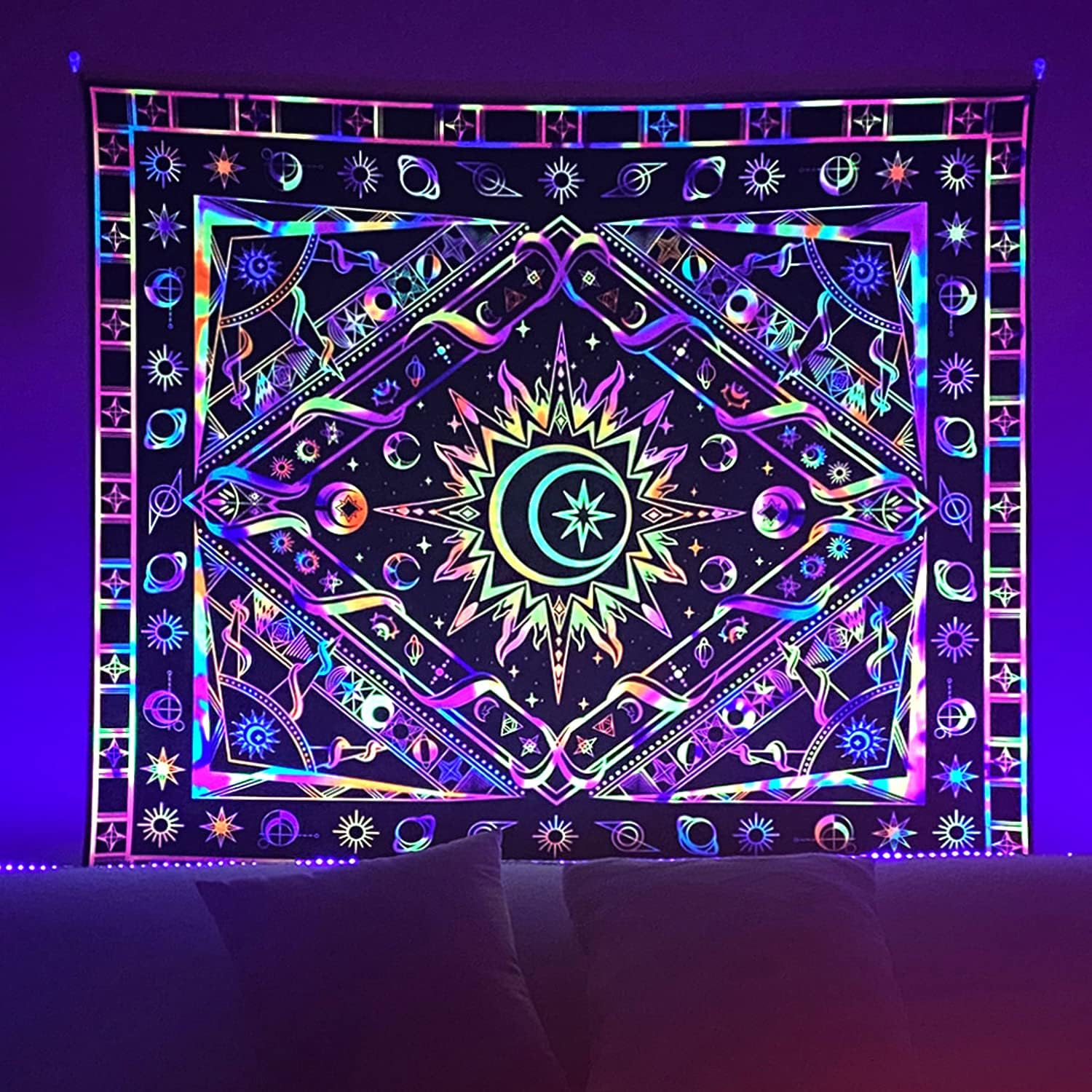 JOOPSHEE Wall Art Tapestry for Bedroom Trippy Sun Tapestry