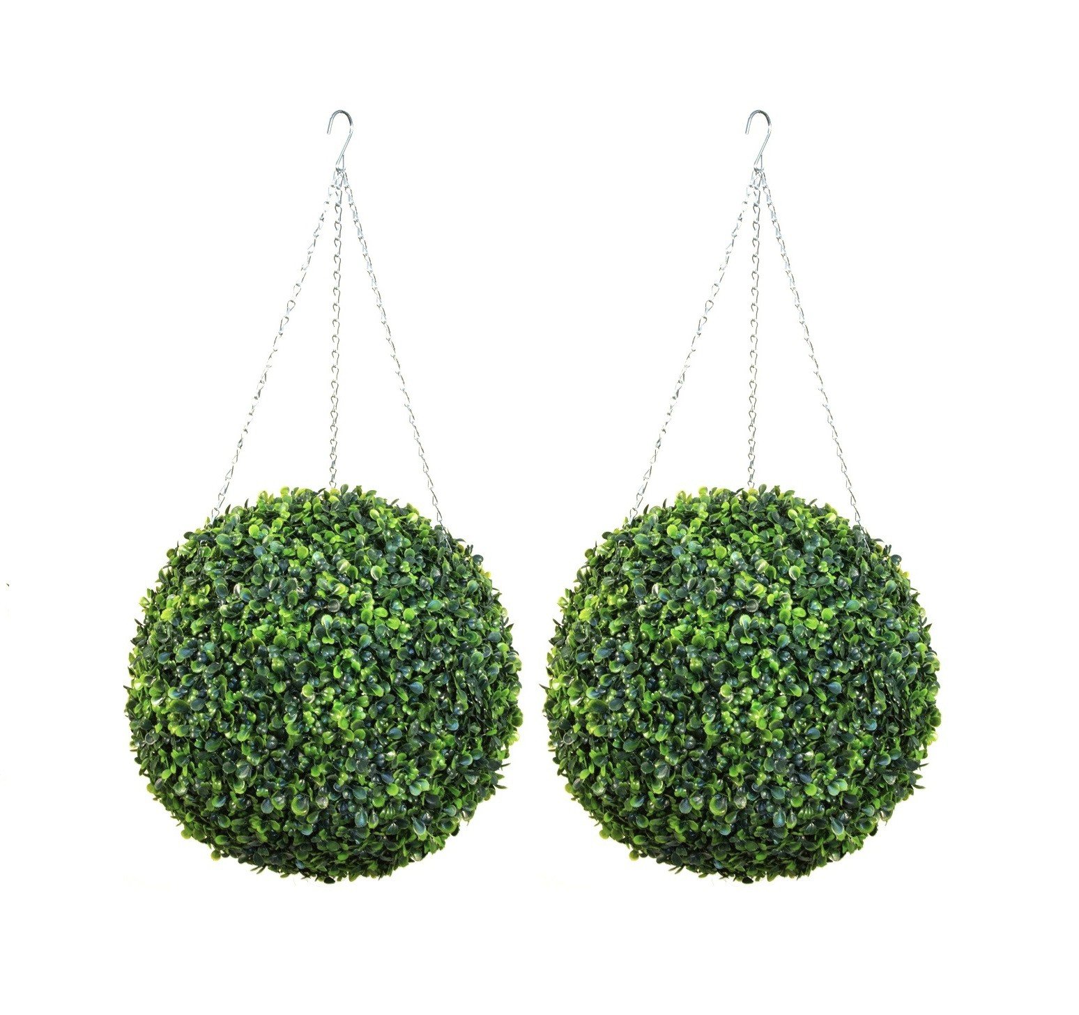Primrose Green Pair Of 28Cm Artificial Boxwood Topiary Balls Bush Sphere