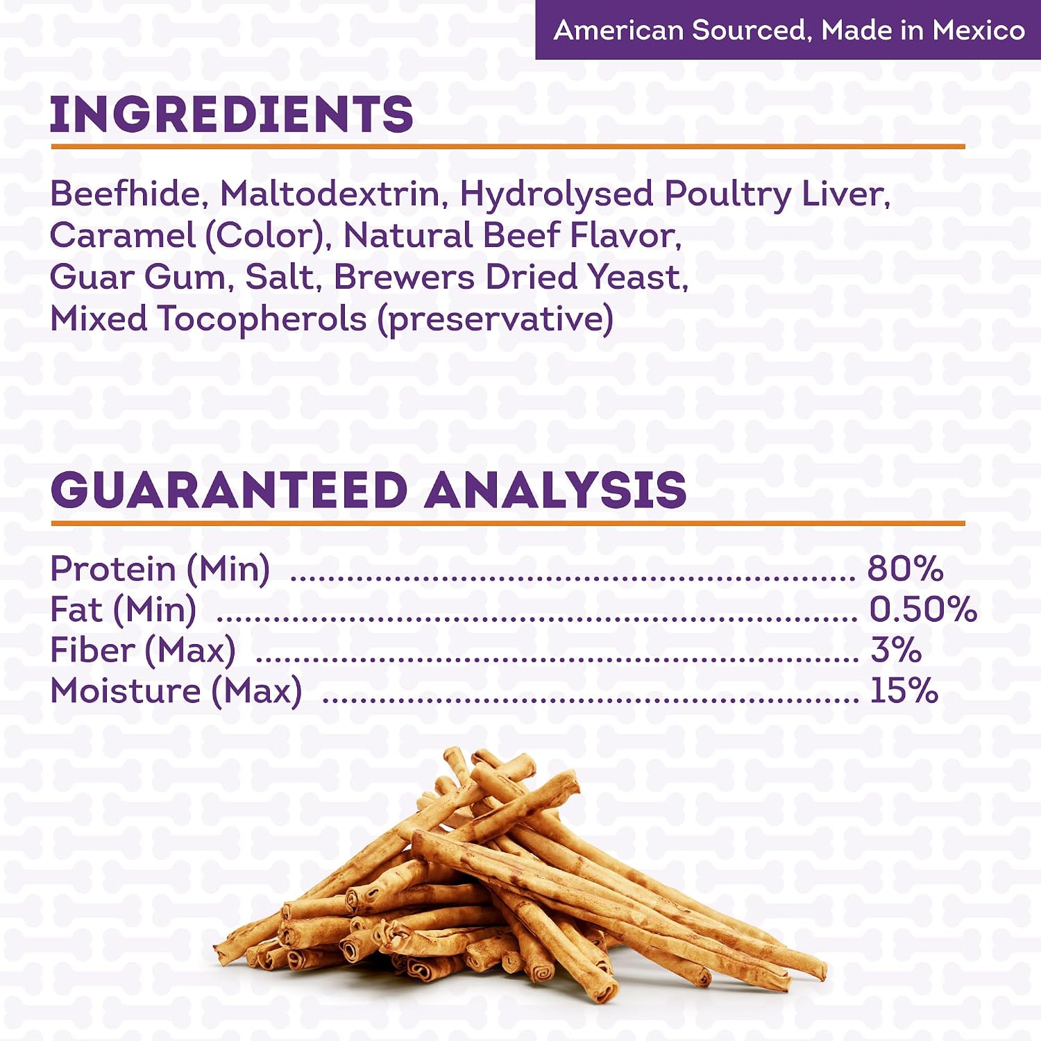 American Sourced Beefhide Chip Rolls 10-11" Dog Chew Treats - Chicken Flavor, 35 Count/1 Pack