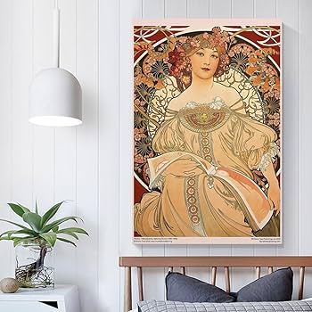 Amazon.co.jp: Alphonse Muchaアルフォンス・ミュシャ《夢想》ポスター