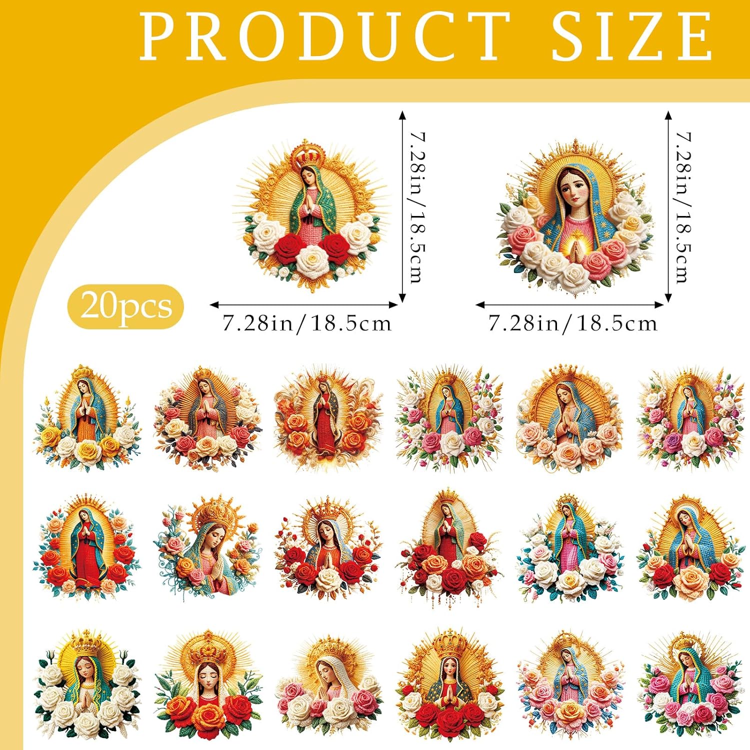 Our Lady of Guadalupe iron on transfers - Authentic Craftsmanship & Materials