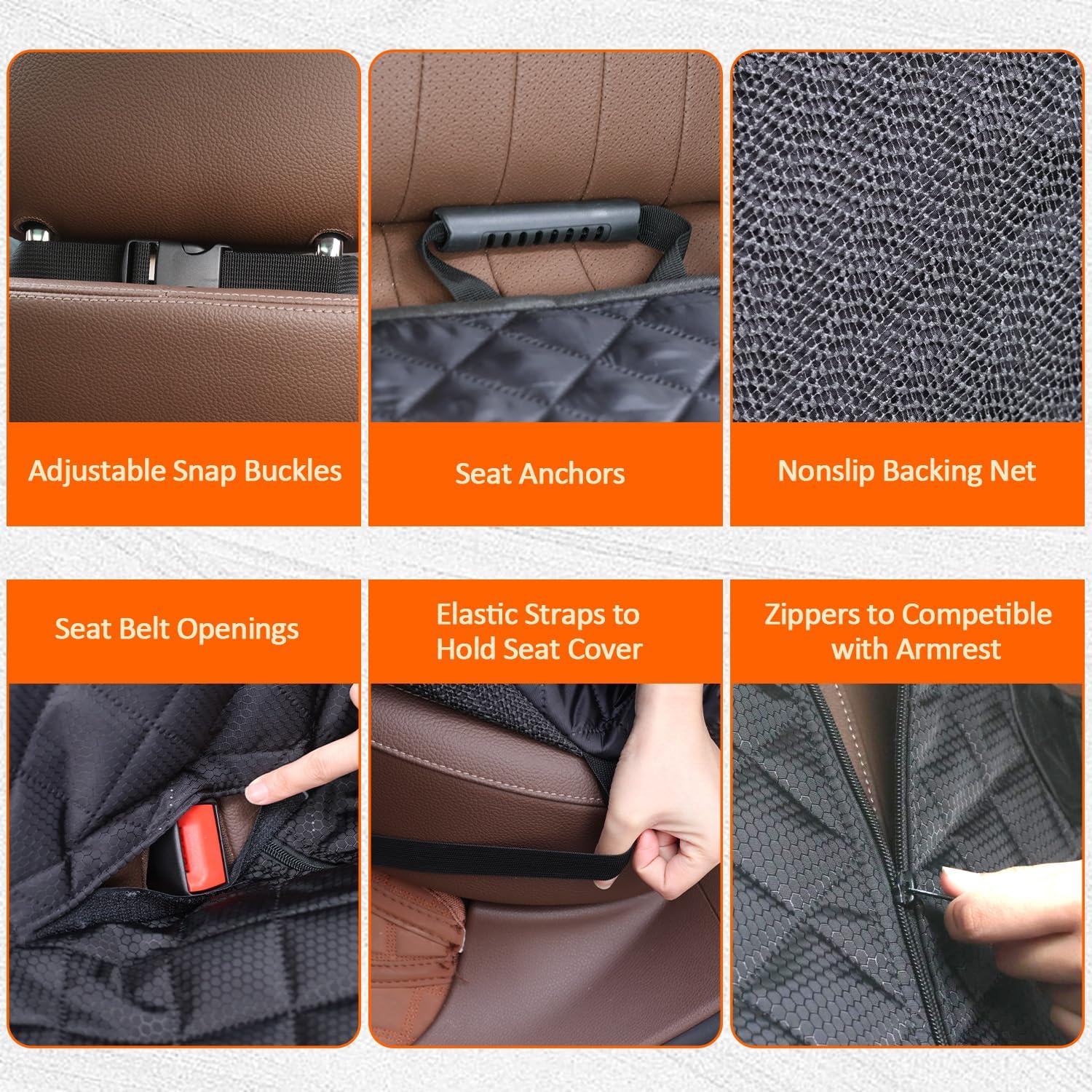 Dog Car Seat Cover for Back Seat Pet Cover for Dogs, Waterproof Nonslip Car Seat Covers Protector Scratchproof Pet Bench Seat Covers for Cars, Truck, SUV