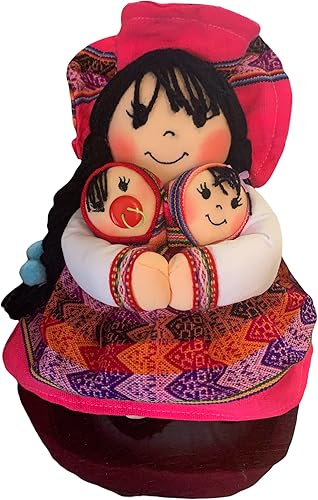 Cholita peruana de 120in para muñecas con 2 bebés rosa