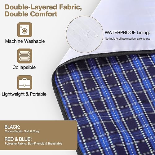 Miniatura 3 de Baberos para adultos, 3 piezas, protectores de ropa lavables con recogedor de migas para comer, baberos para adultos grandes impermeables