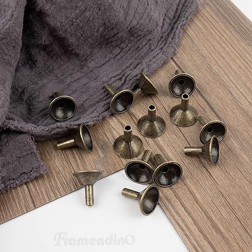 Miniatura 5 de Framendino, Paquete de 50 soportes de incienso de metal para quemador de incienso de latón, soporte para cono de incienso