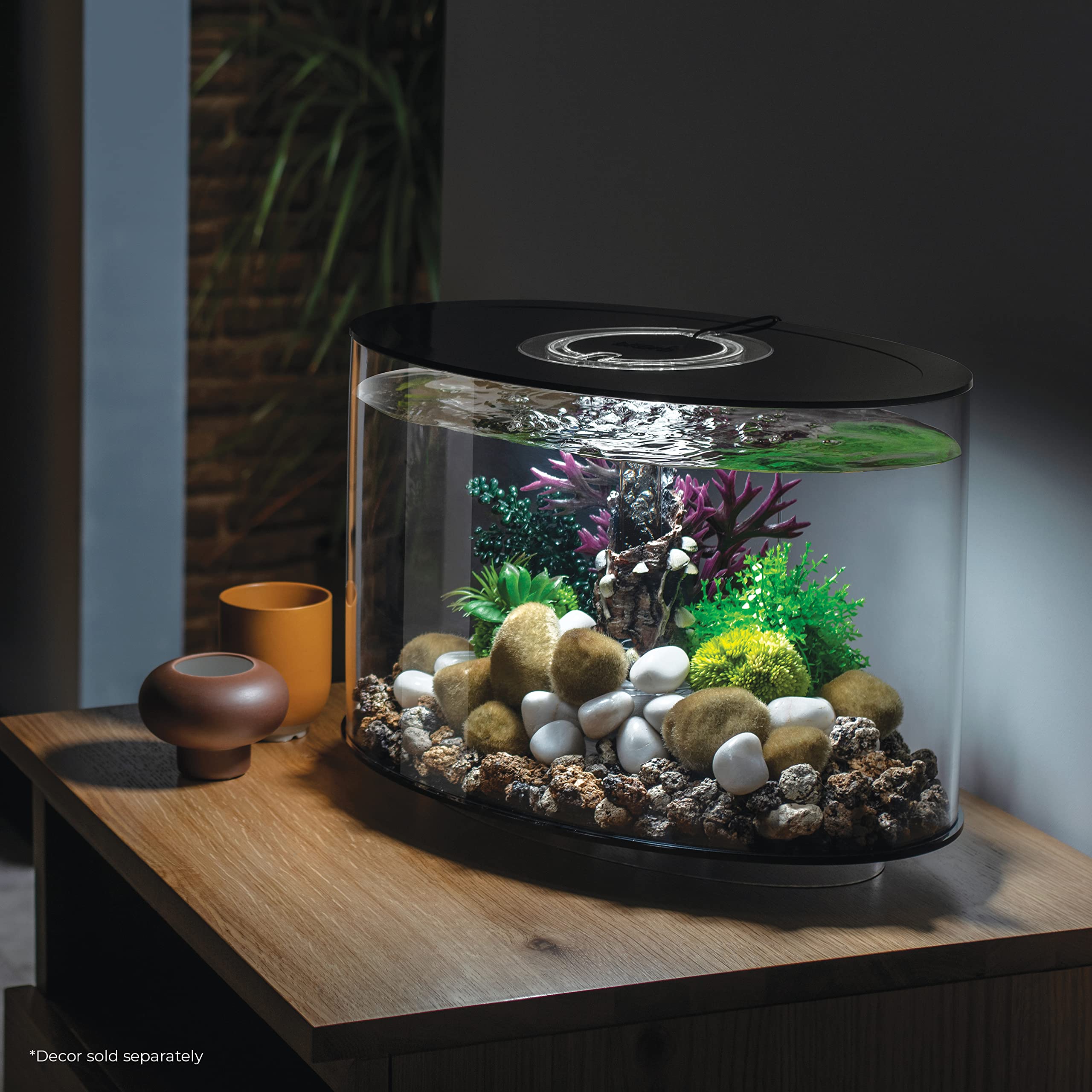 Acuario biOrb LOOP 15 LED, 15 litros - juego de acuario completo con sistema de filtro patentado, tanque acrílico